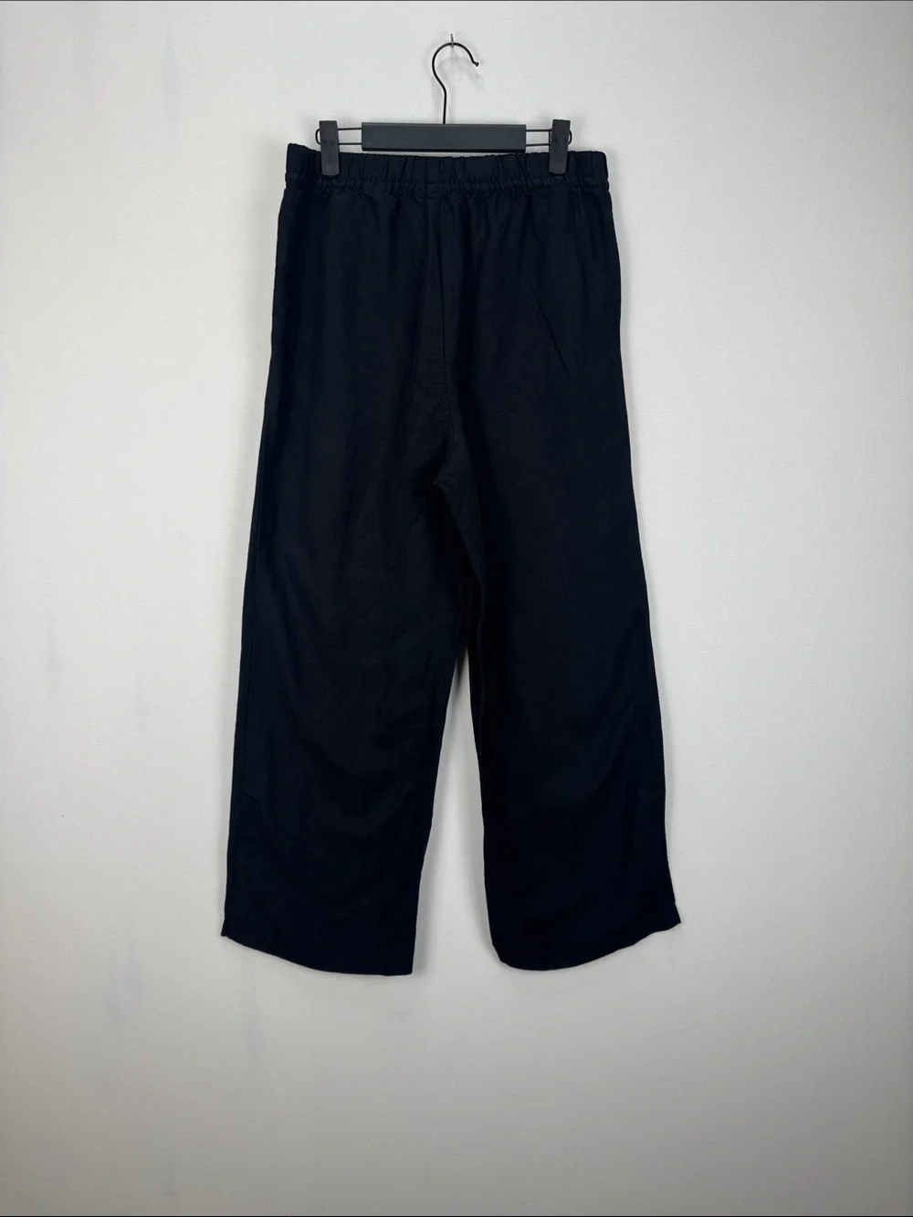 H&M Linen Blend Wide Leg Pants Black Size M